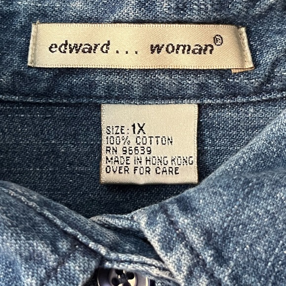 Edward woman denim long sleeve button down - Picture 7 of 8